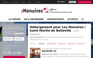 location.lesmenuires.com website preview