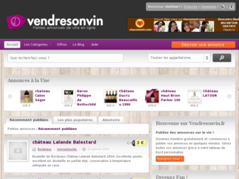 vendresonvin.fr website preview
