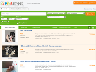 animaux.vivastreet.be website preview