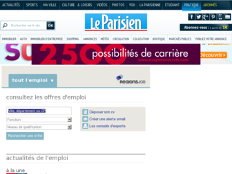 emploi.leparisien.fr website preview