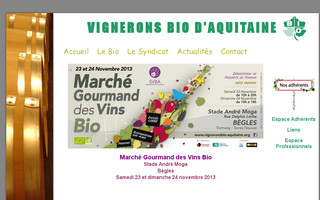 vigneronsbio-aquitaine.org website preview