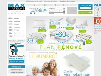 maxmatelas.com website preview