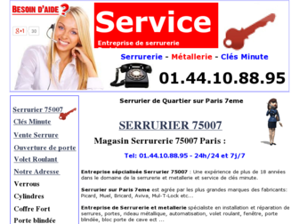 serrurier75007.fr website preview