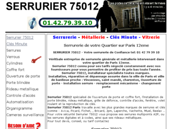 serrurier75012.fr website preview