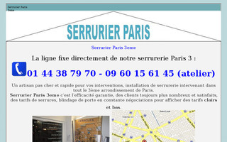 serrurierparis3eme.fr website preview