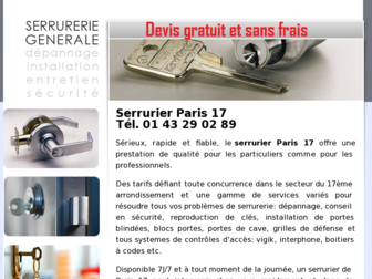 serrurierparis17eme.eu website preview