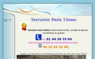 serrurierparis15eme.fr website preview