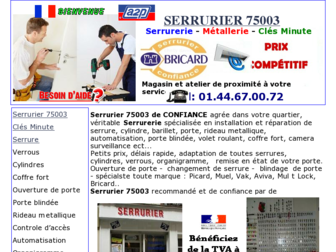 serrurier75003.fr website preview