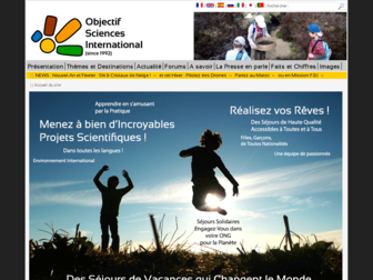 vacances-scientifiques.com website preview