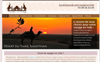 voyageinindia.fr website preview