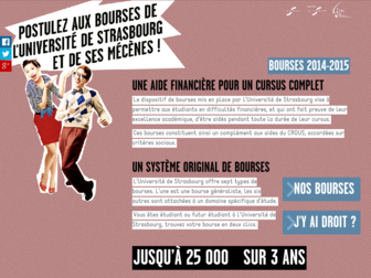 bourses.unistra.fr website preview