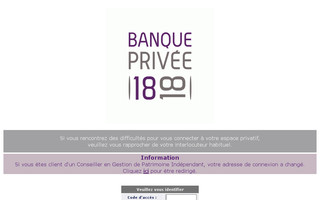 secure.banqueprivee1818.com website preview