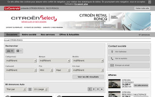 citroenroncqoccasions59.com website preview