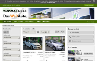 skodaoccasionlabege.com website preview