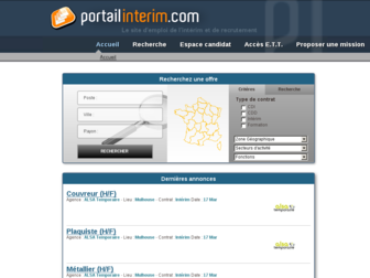 portailinterim.com website preview