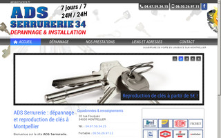 adsserrurerie.fr website preview
