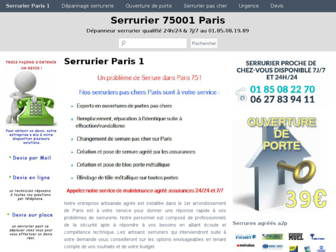 serrurier-75001-paris.fr website preview