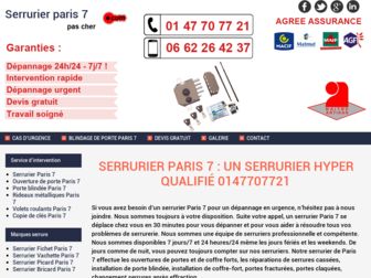 serrurierparis7pascher.com website preview