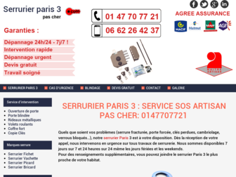 serrurierparis3pascher.com website preview