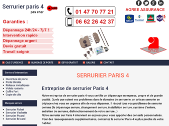 serrurierparis4pascher.com website preview