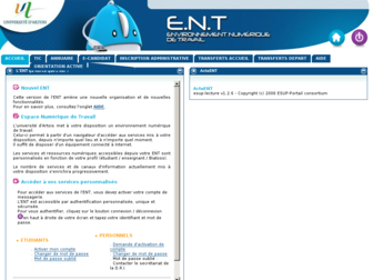 ent.univ-artois.fr website preview