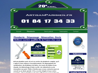 artisanplombier-paris20.fr website preview