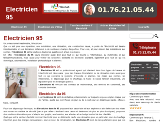 electricien-95-urgence.fr website preview