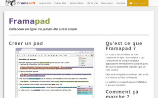framapad.org website preview