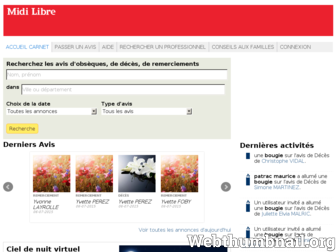 carnet.midilibre.fr website preview