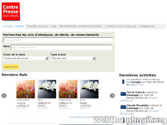 carnet.centrepresseaveyron.fr website preview