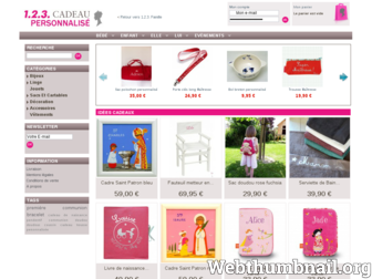 123cadeaupersonnalise.com website preview