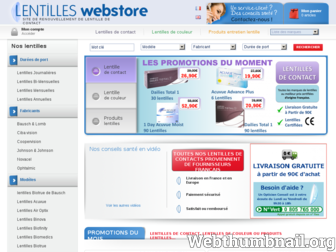 lentilles-webstore.com website preview