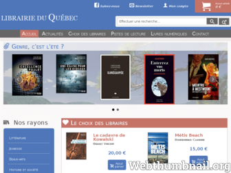 librairieduquebec.fr website preview