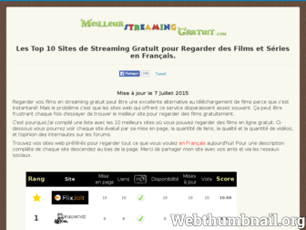 meilleurstreaminggratuit.com website preview