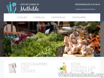 lateliercuisinedemathilde.com website preview