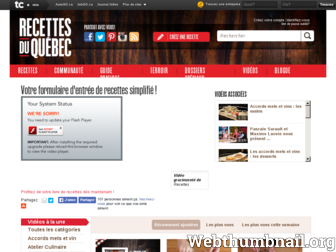 video.recettes.qc.ca website preview