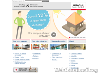 chauffage.hitachi.fr website preview