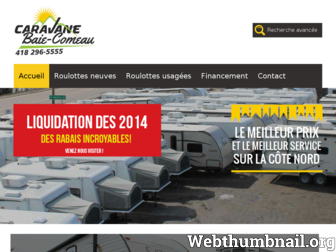 caravanebaiecomeau.com website preview