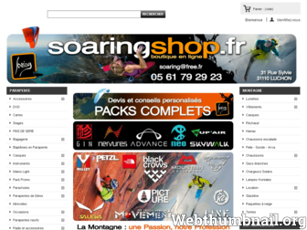 soaringshop.fr website preview