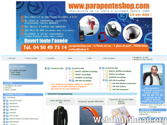 parapenteshop.com website preview