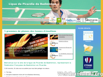 badmintonpicardie.fr website preview