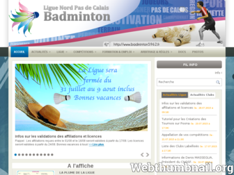 badminton5962.fr website preview