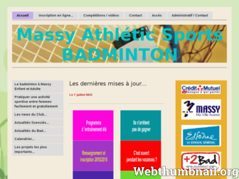 mas-badminton.fr website preview