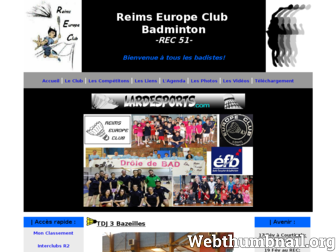 rec.badminton.free.fr website preview