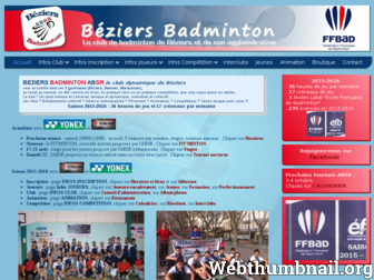 beziers-badminton.fr website preview