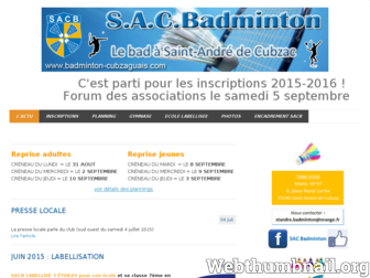badminton-cubzaguais.com website preview