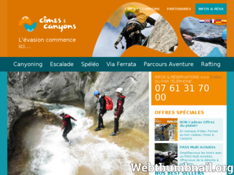cimes-canyons.com website preview