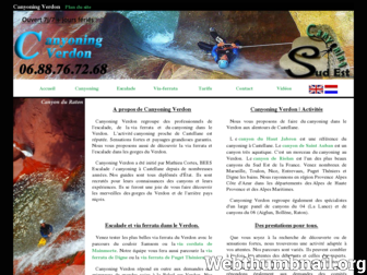 canyoningverdon.fr website preview