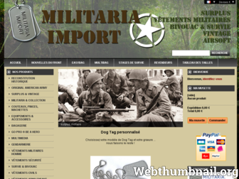 militariaimport.com website preview