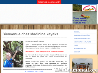 kayak-martinique.com website preview